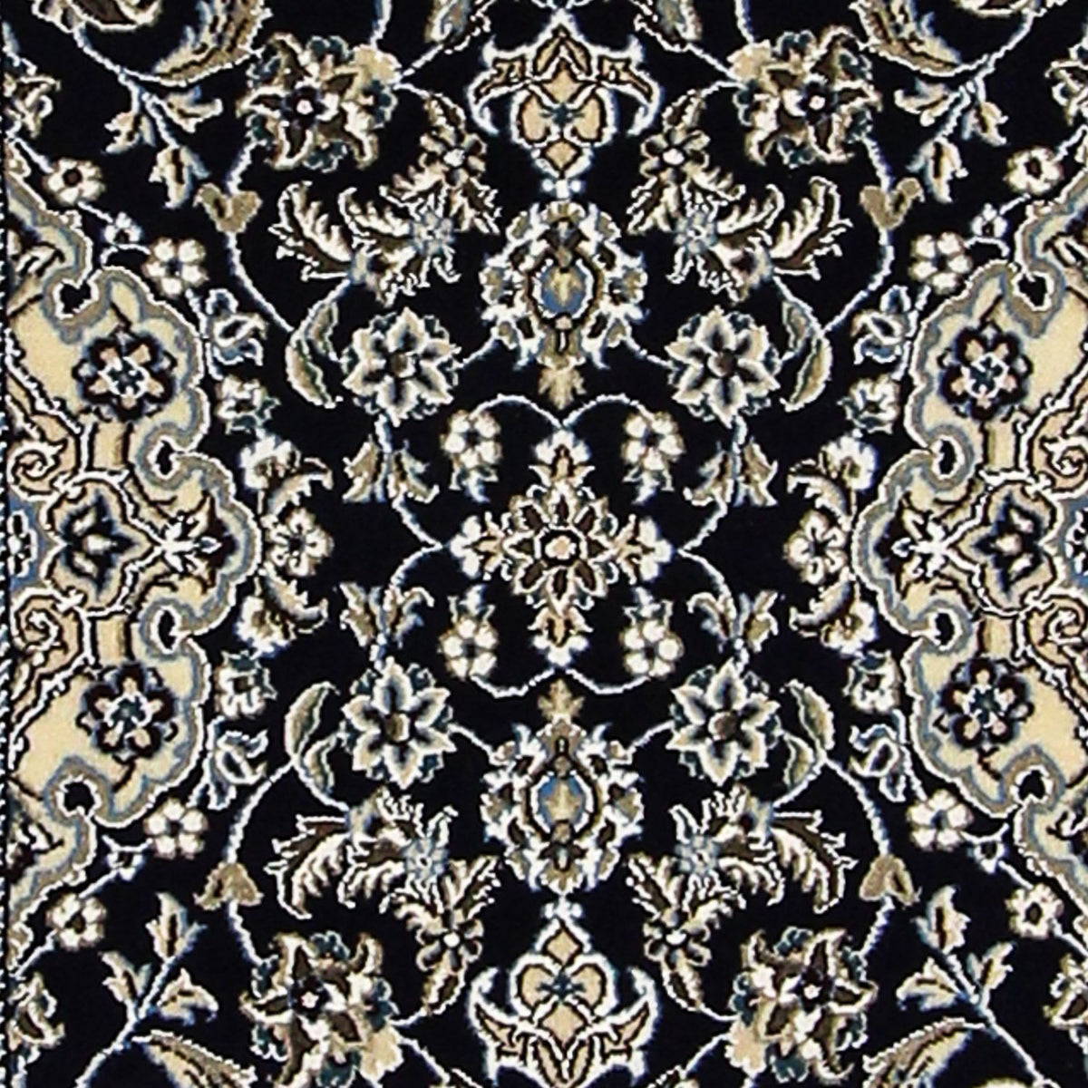 Tapis de couloir Tapis persan - Nain - Royal - 196 x 61 cm - bleu foncé