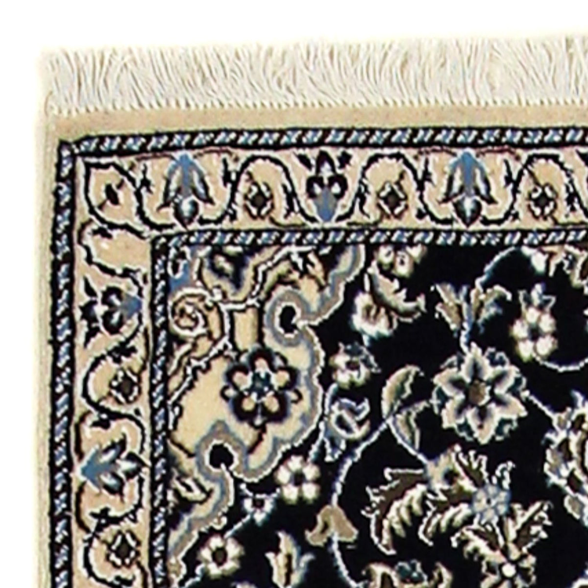 Tapis de couloir Tapis persan - Nain - Royal - 196 x 61 cm - bleu foncé