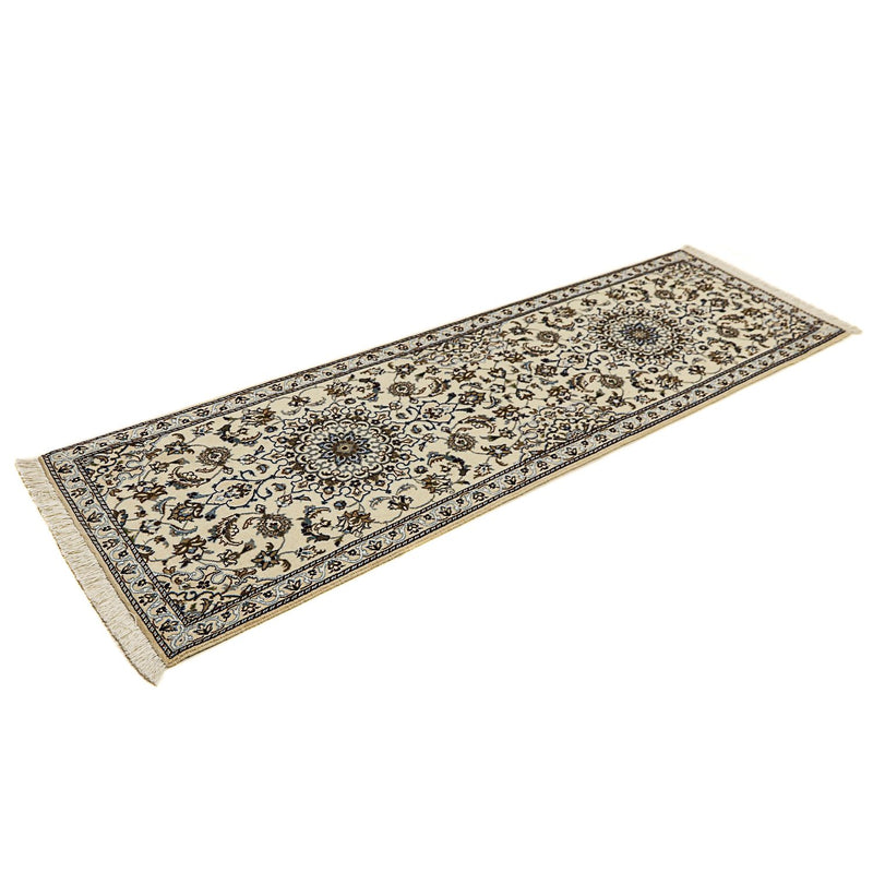 Tapis de couloir Tapis persan - Nain - Royal - 199 x 62 cm - beige