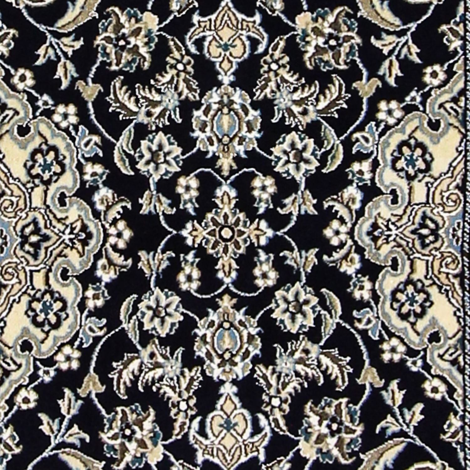 Tapis de couloir Tapis persan - Nain - Royal - 200 x 62 cm - bleu foncé