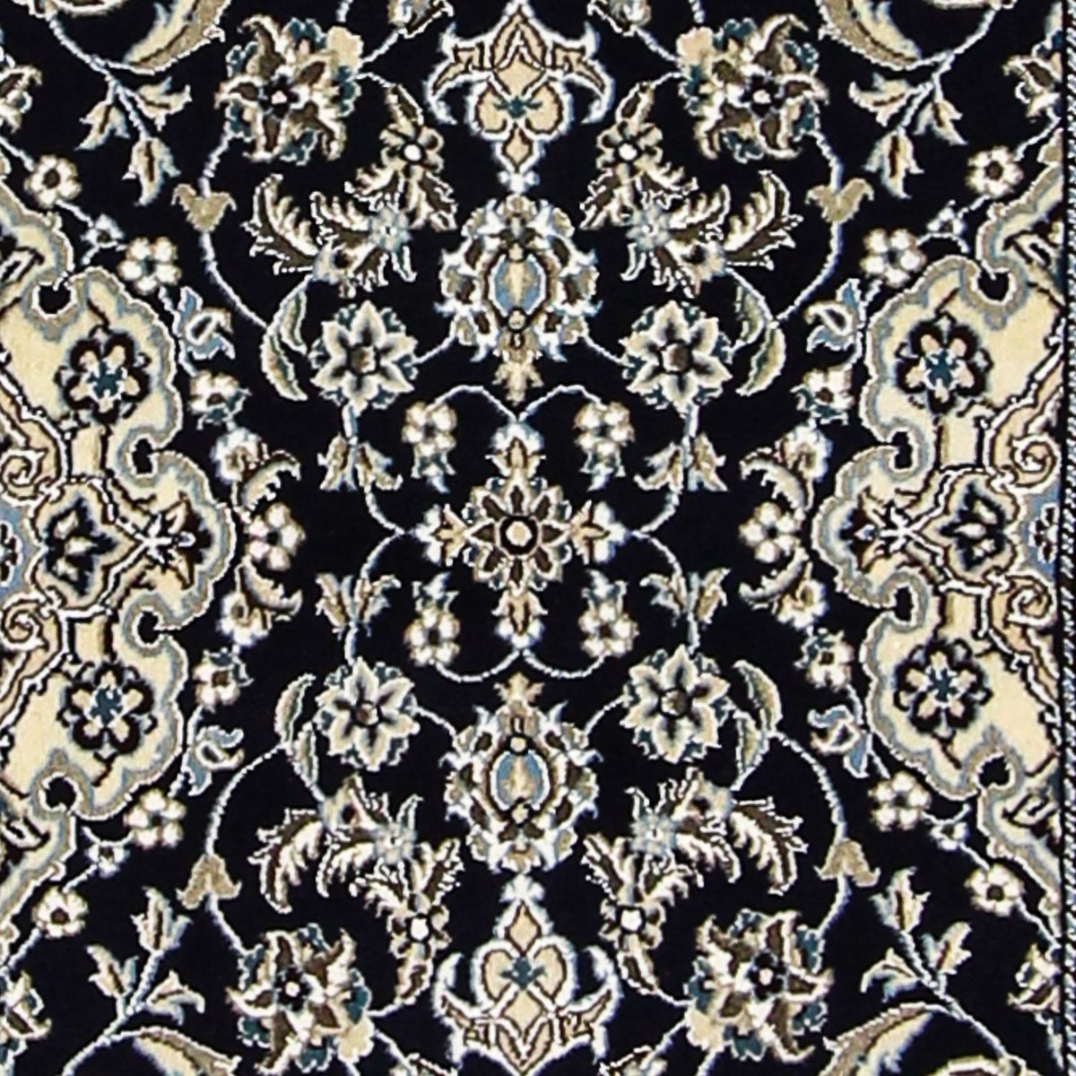 Tapis de couloir Tapis persan - Nain - Royal - 200 x 62 cm - bleu foncé