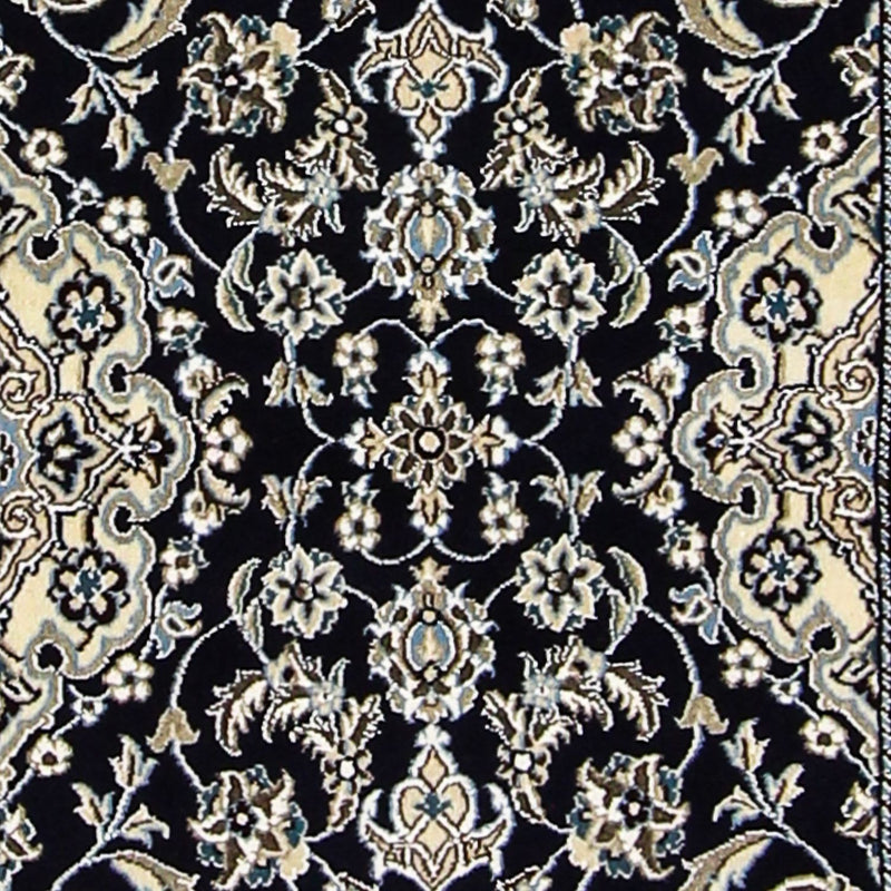 Tapis de couloir Tapis persan - Nain - Royal - 200 x 62 cm - bleu foncé
