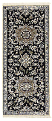 Tapis de couloir Tapis persan - Nain - Royal - 195 x 84 cm - bleu foncé