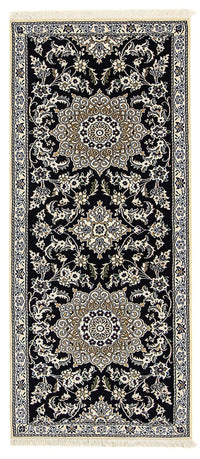 Tapis de couloir Tapis persan - Nain - Royal - 195 x 84 cm - bleu foncé