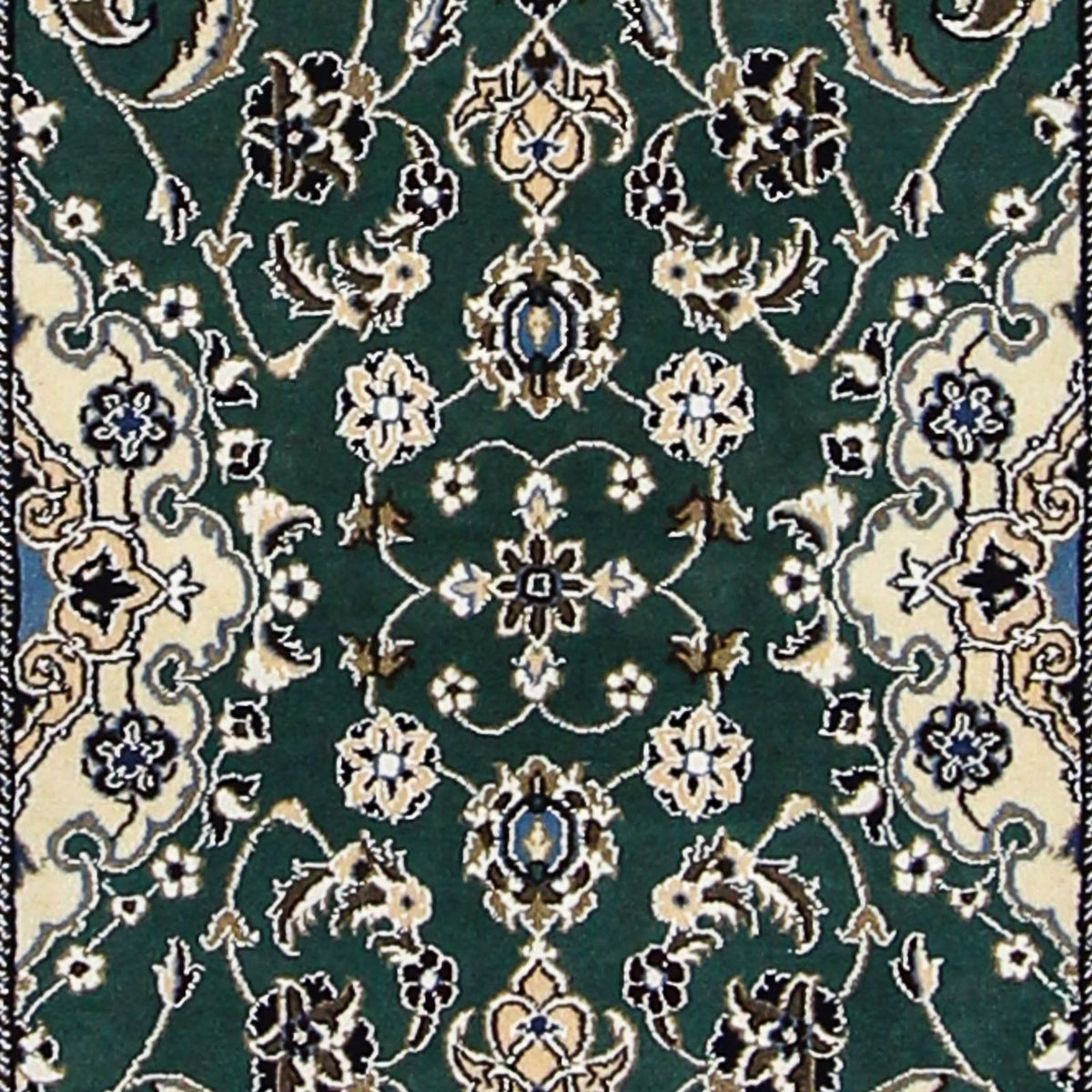 Tapis de couloir Tapis persan - Nain - Royal - 200 x 60 cm - vert foncé