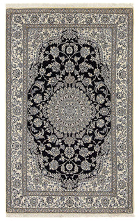 Tapis persan - Nain - Royal - 249 x 155 cm - bleu foncé
