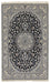 Tapis persan - Nain - Royal - 202 x 130 cm - bleu foncé