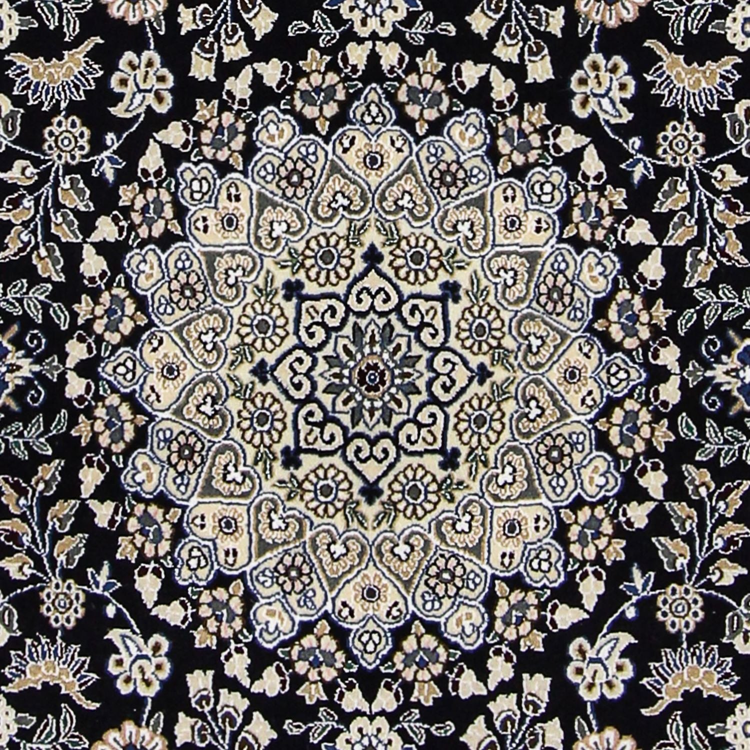 Tapis persan - Nain - Royal - 202 x 130 cm - bleu foncé