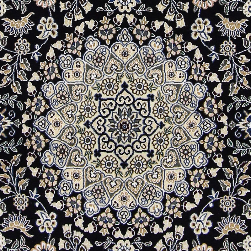 Tapis persan - Nain - Royal - 202 x 130 cm - bleu foncé