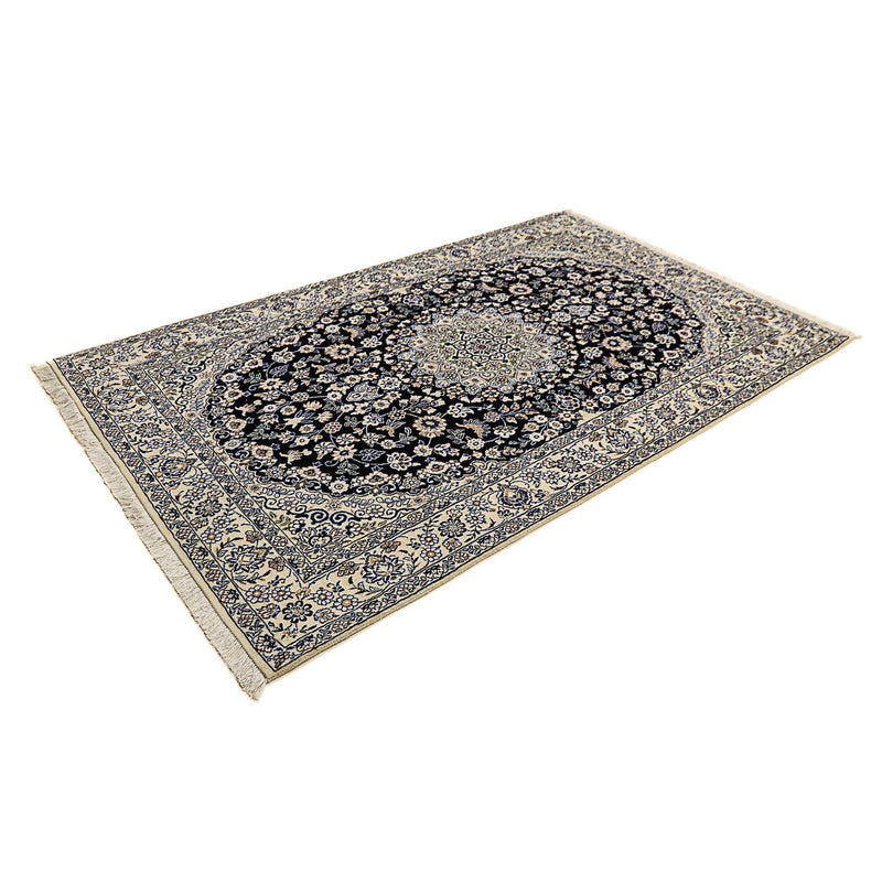 Tapis persan - Nain - Royal - 202 x 130 cm - bleu foncé