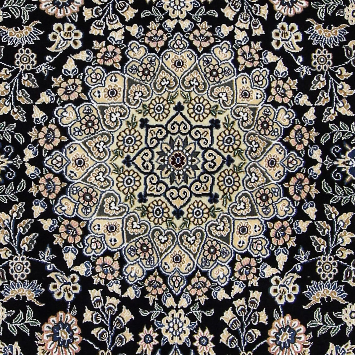 Tapis persan - Nain - Royal - 202 x 132 cm - bleu foncé