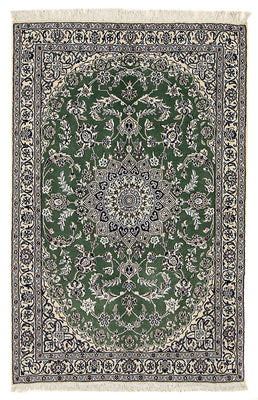 Tapis persan - Nain - Royal - 185 x 118 cm - vert foncé