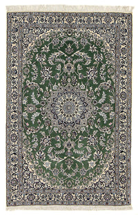 Tapis persan - Nain - Royal - 185 x 118 cm - vert foncé