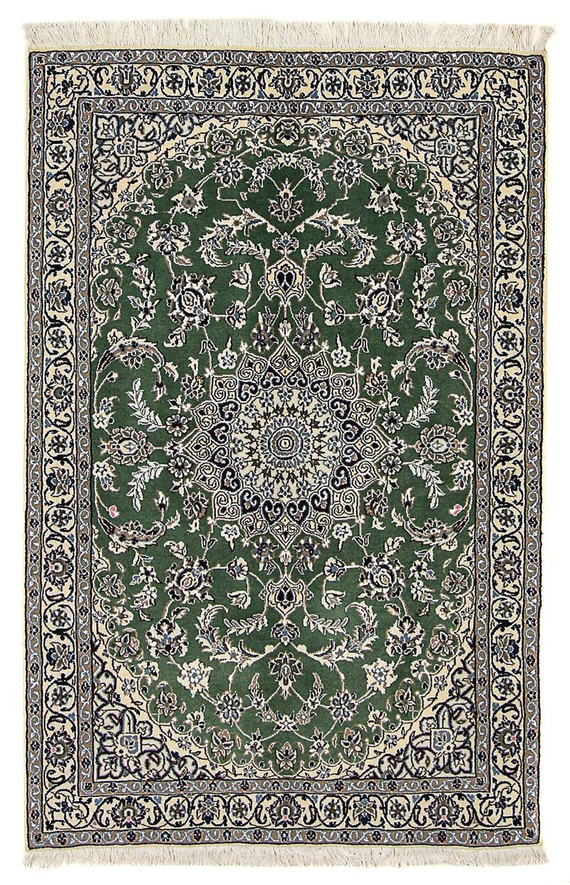 Tapis persan - Nain - Royal - 185 x 118 cm - vert foncé