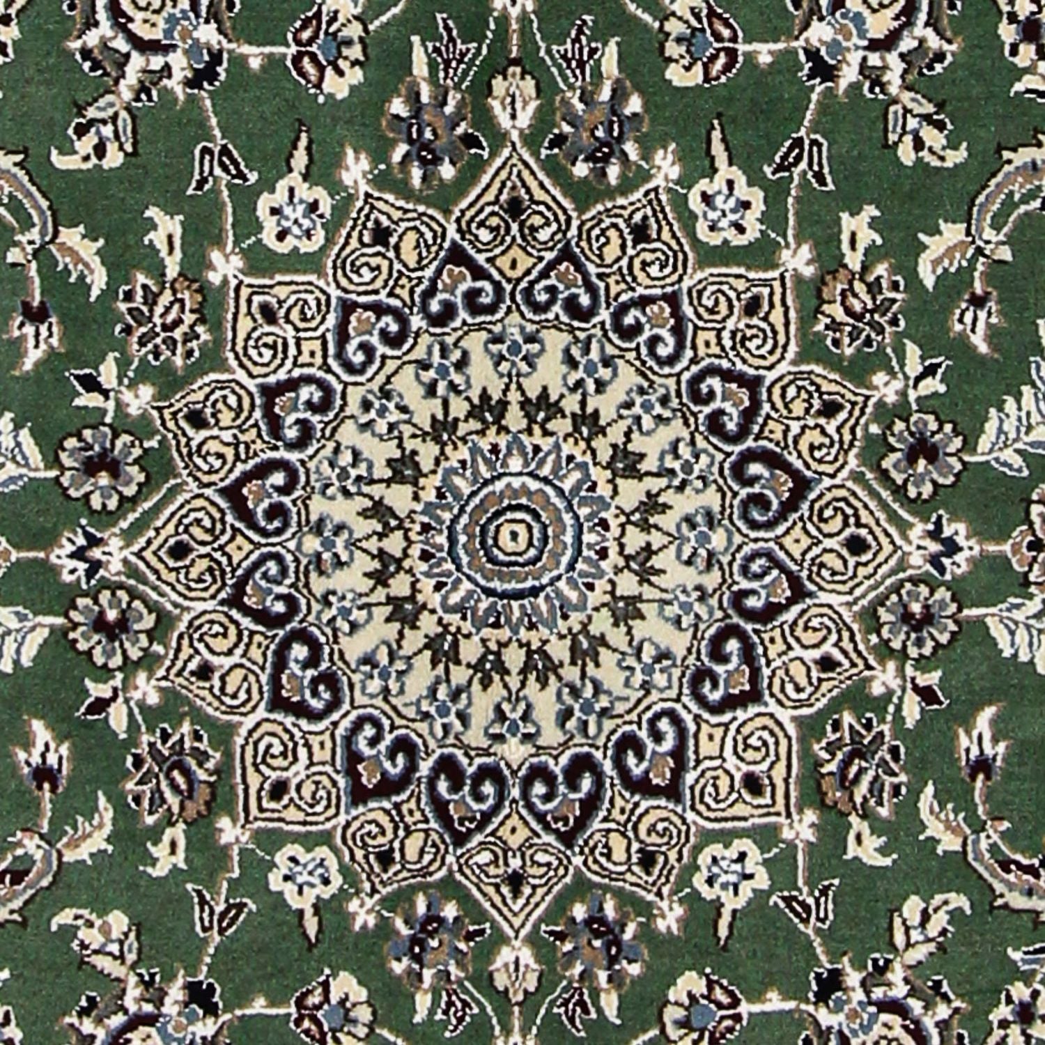 Tapis persan - Nain - Royal - 185 x 118 cm - vert foncé