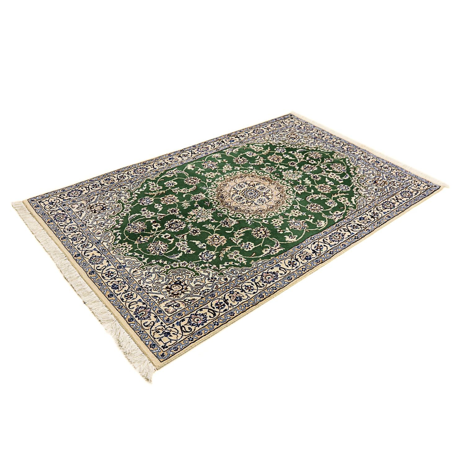 Tapis persan - Nain - Royal - 180 x 115 cm - vert foncé