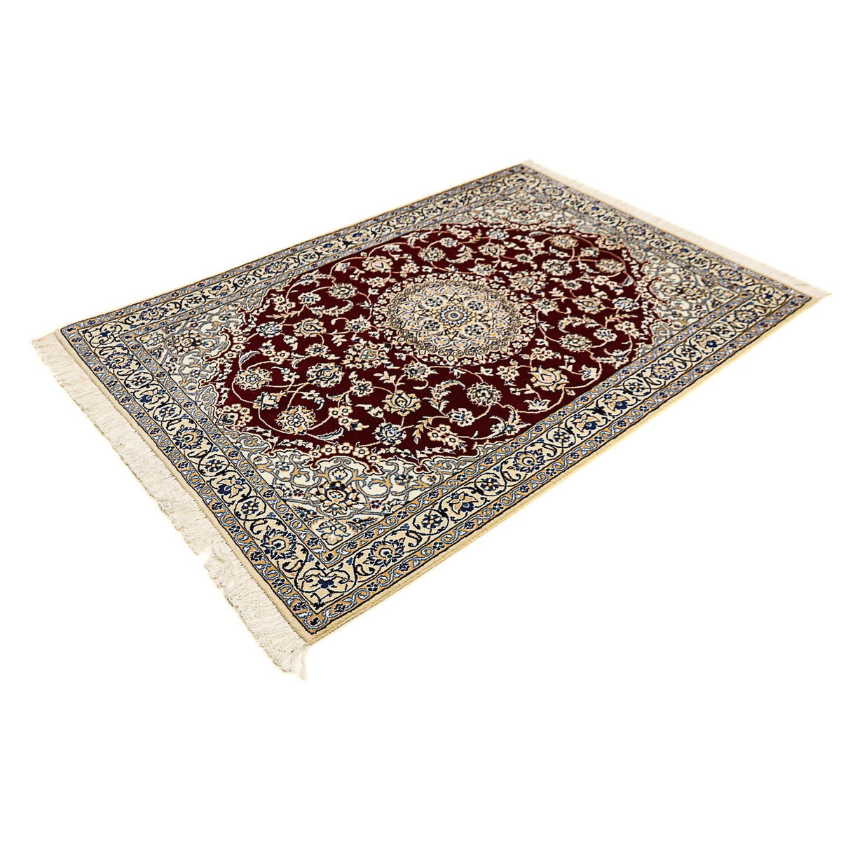 Tapis persan - Nain - Royal - 177 x 118 cm - rouge foncé