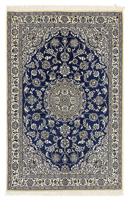 Tapis persan - Nain - Royal - 179 x 117 cm - bleu foncé