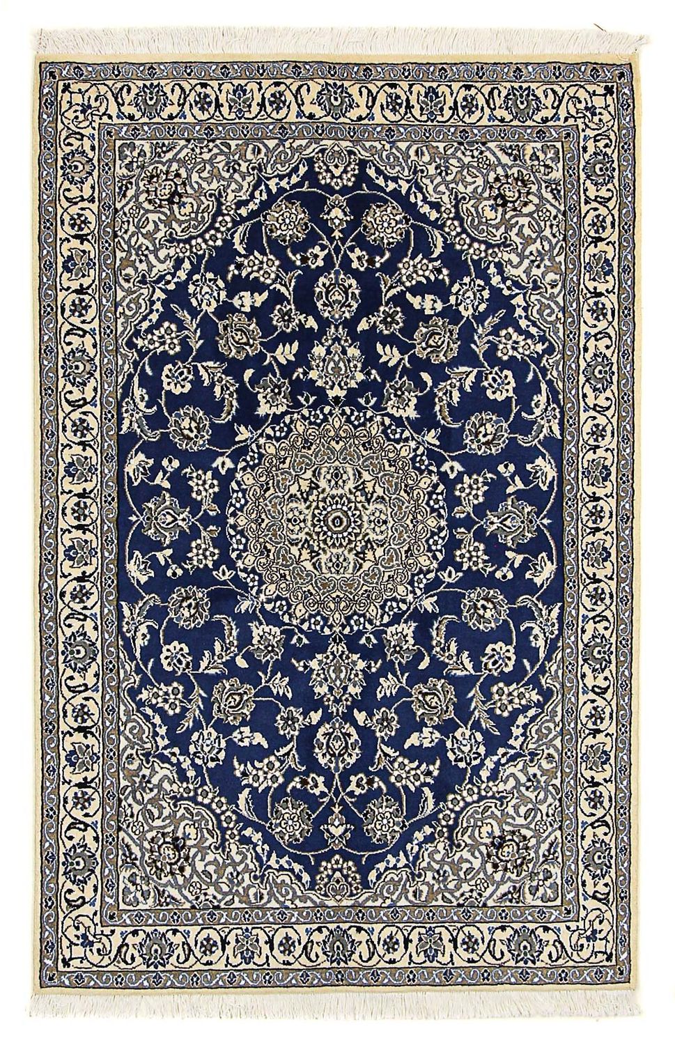 Tapis persan - Nain - Royal - 179 x 117 cm - bleu foncé