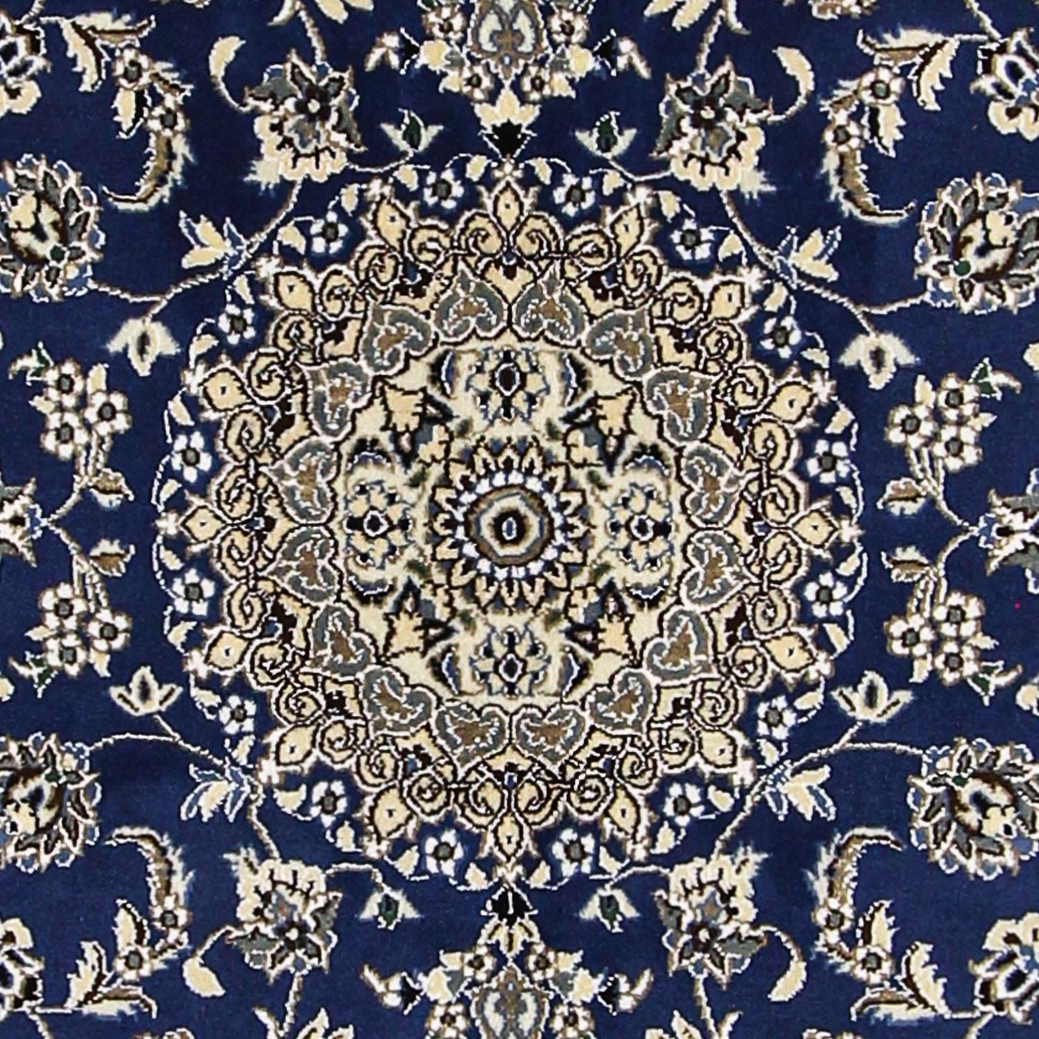 Tapis persan - Nain - Royal - 179 x 117 cm - bleu foncé