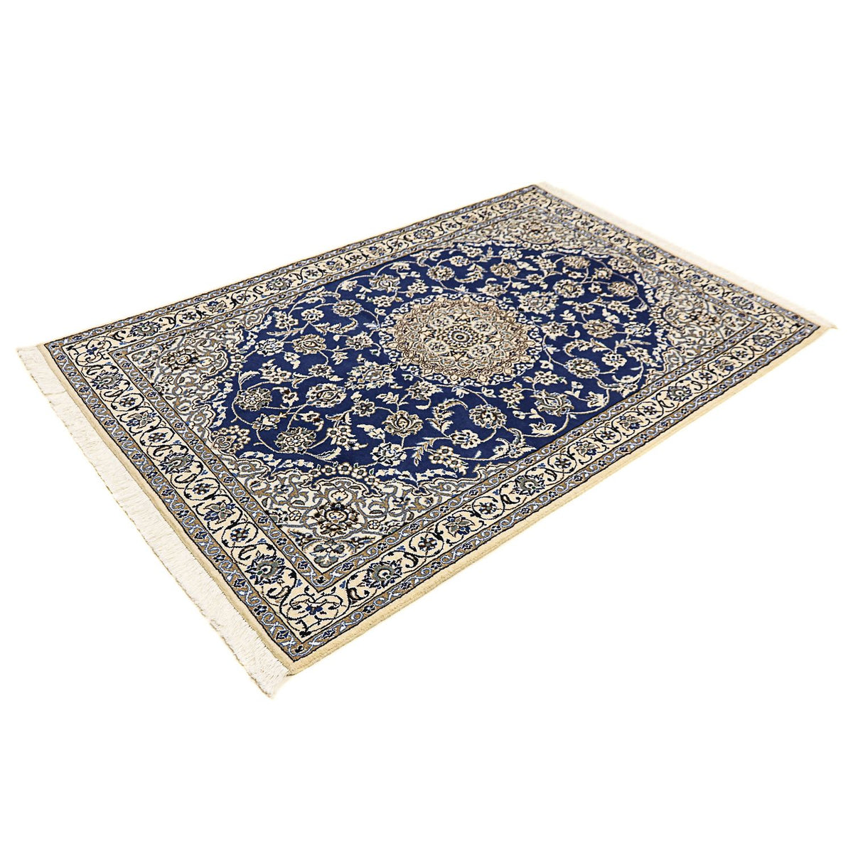 Tapis persan - Nain - Royal - 179 x 117 cm - bleu foncé