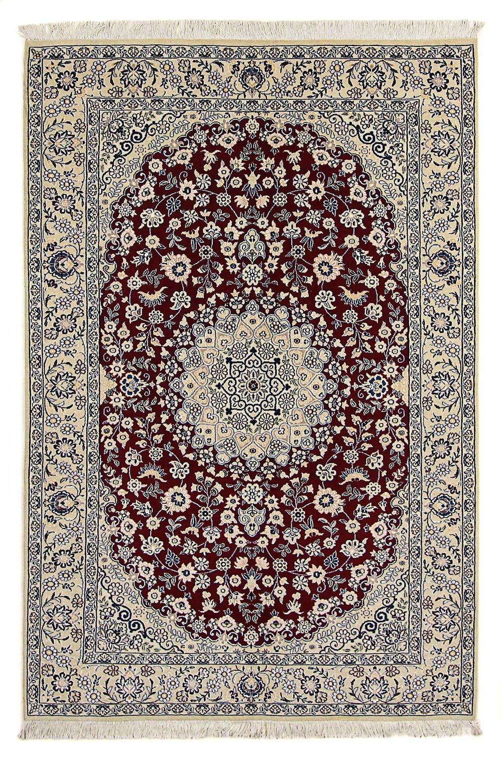Tapis persan - Nain - Royal - 218 x 156 cm - rouge foncé