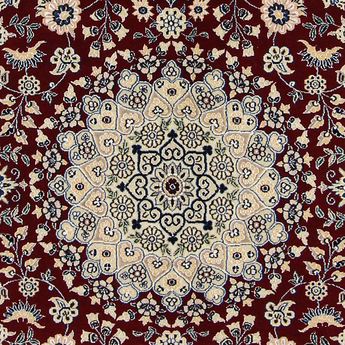 Tapis persan - Nain - Royal - 218 x 156 cm - rouge foncé