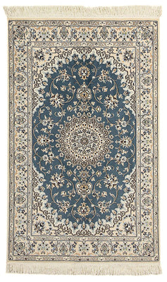 Tapis persan - Nain - Royal - 204 x 128 cm - bleu foncé