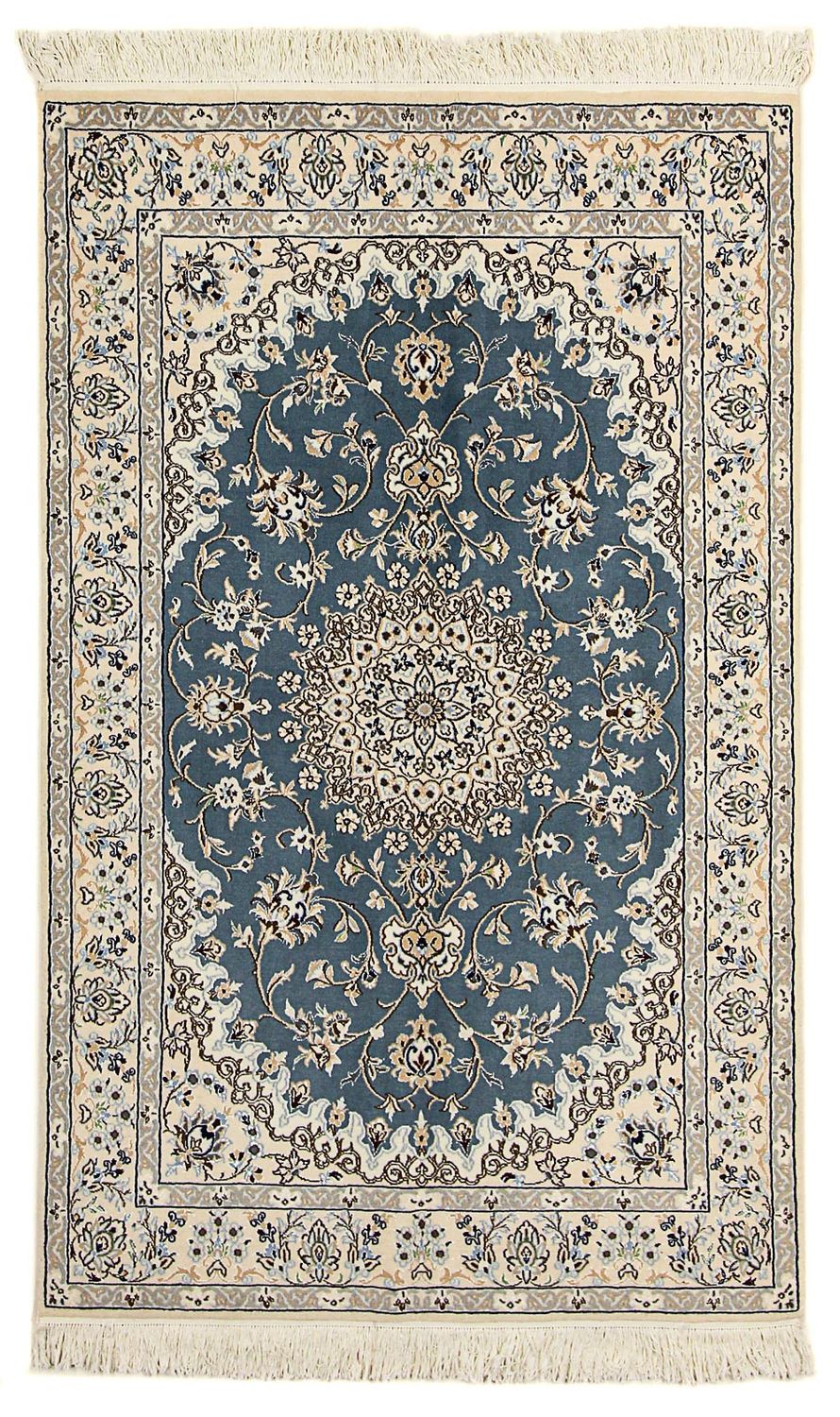 Tapis persan - Nain - Royal - 204 x 128 cm - bleu foncé