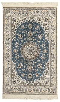 Tapis persan - Nain - Royal - 204 x 128 cm - bleu foncé