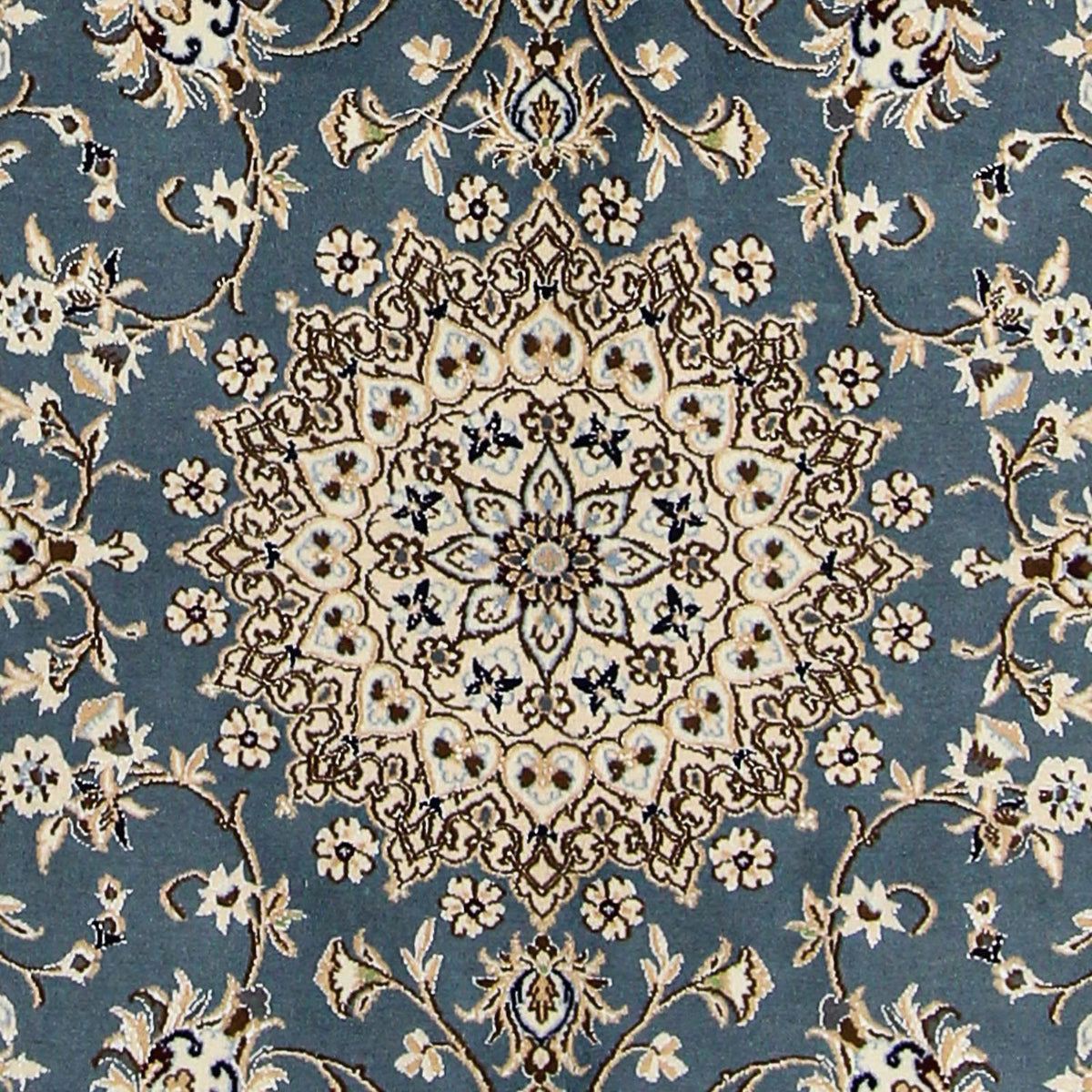 Tapis persan - Nain - Royal - 204 x 128 cm - bleu foncé