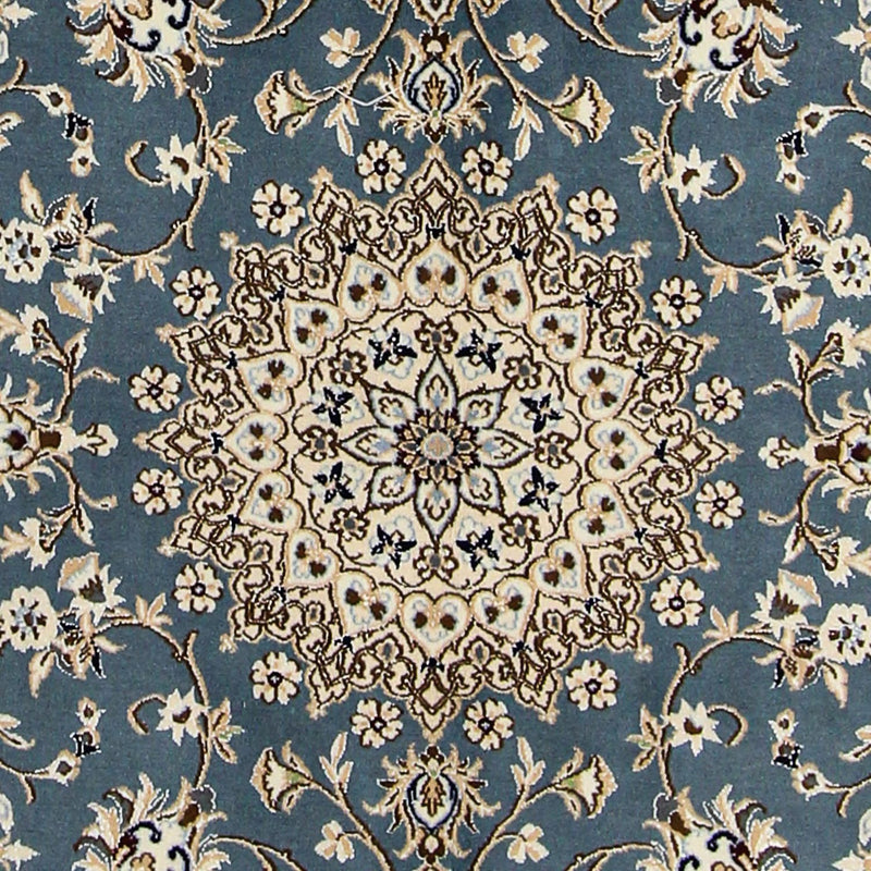 Tapis persan - Nain - Royal - 204 x 128 cm - bleu foncé