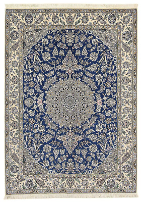 Tapis persan - Nain - Royal - 205 x 150 cm - bleu foncé