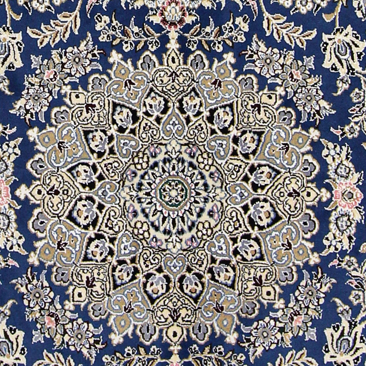 Tapis persan - Nain - Royal - 205 x 150 cm - bleu foncé
