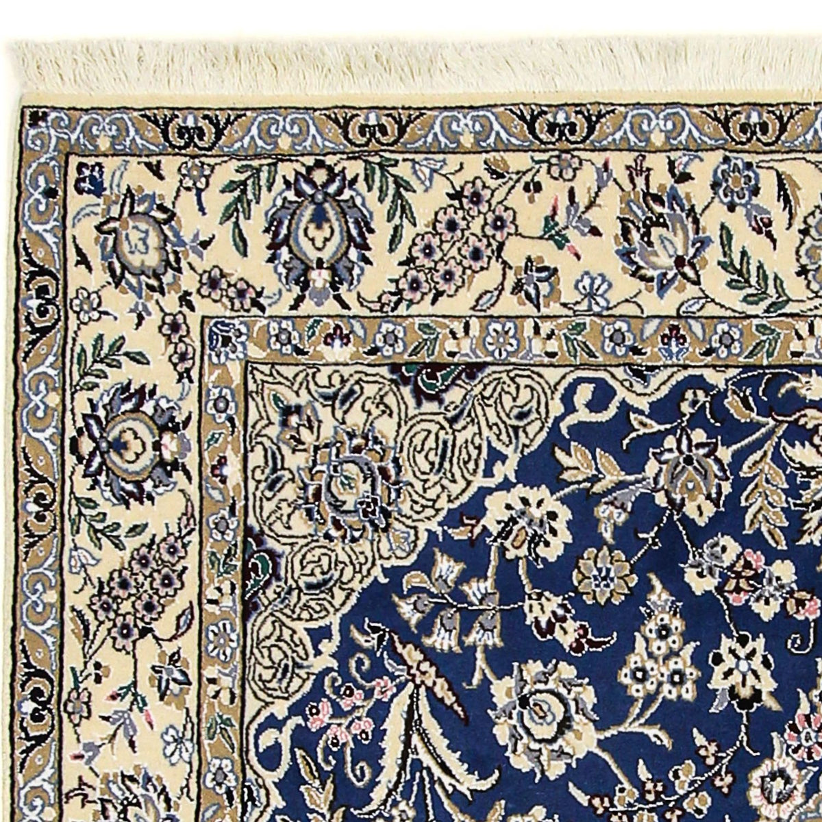 Tapis persan - Nain - Royal - 205 x 150 cm - bleu foncé