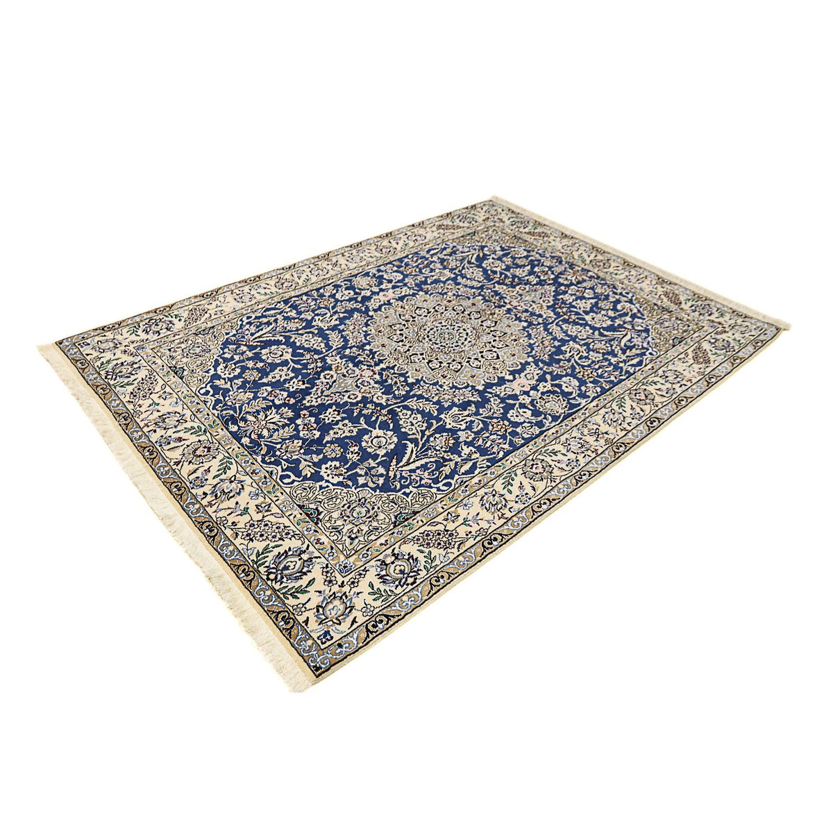 Tapis persan - Nain - Royal - 205 x 150 cm - bleu foncé