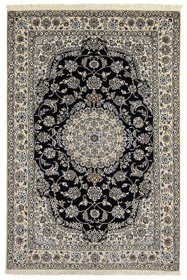 Tapis persan - Nain - Royal - 233 x 155 cm - bleu foncé