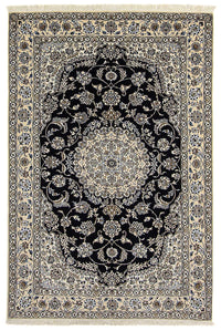 Tapis persan - Nain - Royal - 233 x 155 cm - bleu foncé