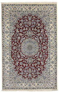 Tapis persan - Nain - Royal - 248 x 148 cm - rouge foncé