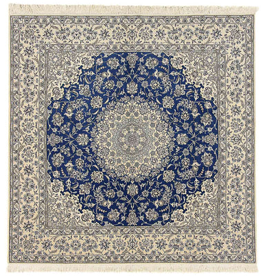 Tapis persan - Nain - Royal carré  - 250 x 250 cm - bleu