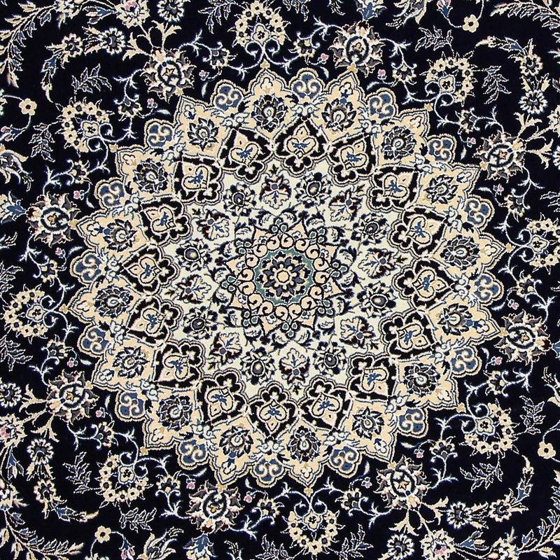 Tapis persan - Nain - Royal ronde  - 260 x 260 cm - bleu foncé