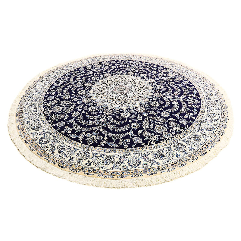 Tapis persan - Nain - Royal ronde  - 260 x 260 cm - bleu foncé
