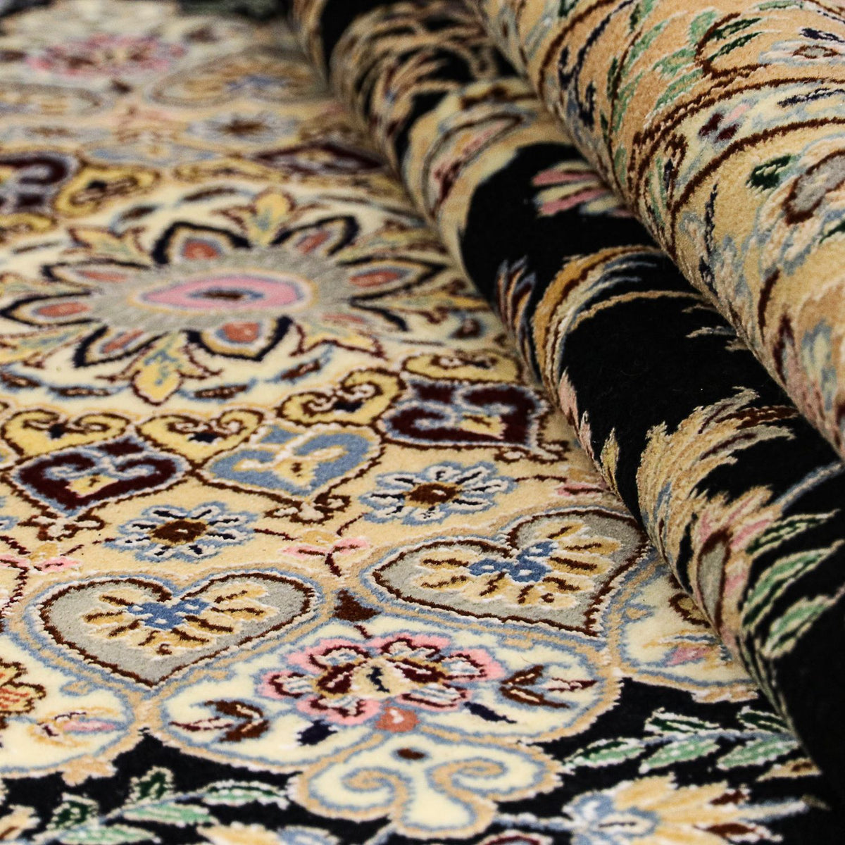 Tapis persan - Nain - Royal - 350 x 254 cm - bleu foncé