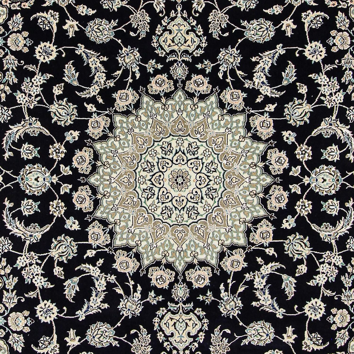 Tapis persan - Nain - Royal - 345 x 246 cm - bleu foncé
