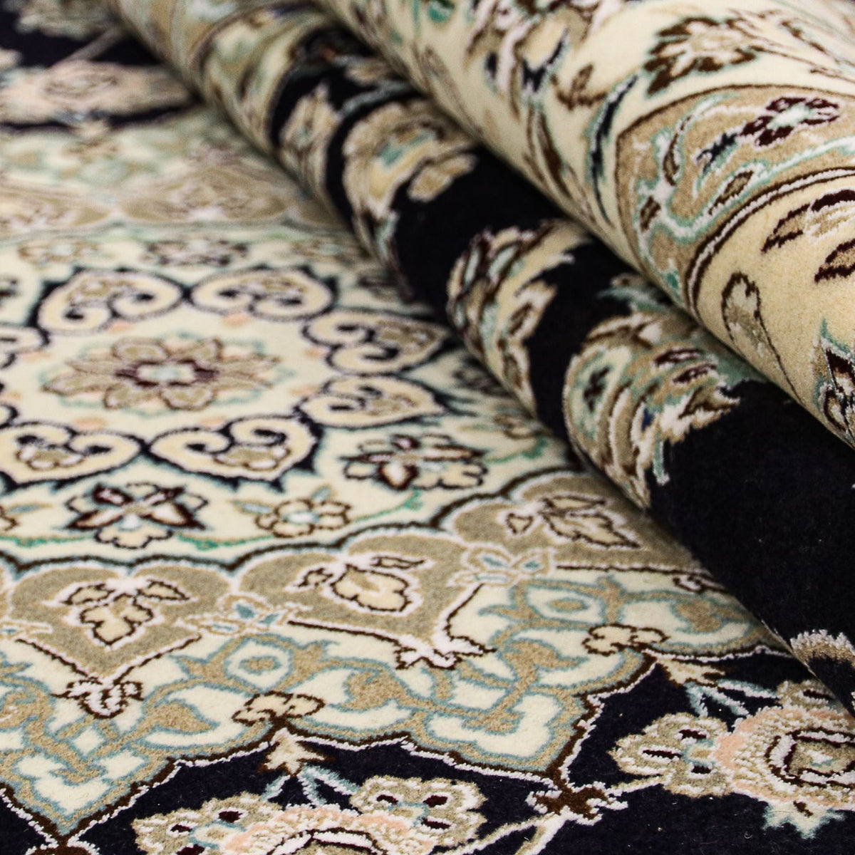 Tapis persan - Nain - Royal - 345 x 246 cm - bleu foncé