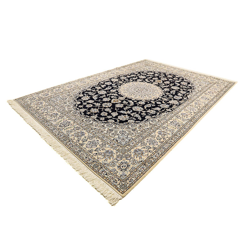 Tapis persan - Nain - Royal - 359 x 252 cm - bleu foncé