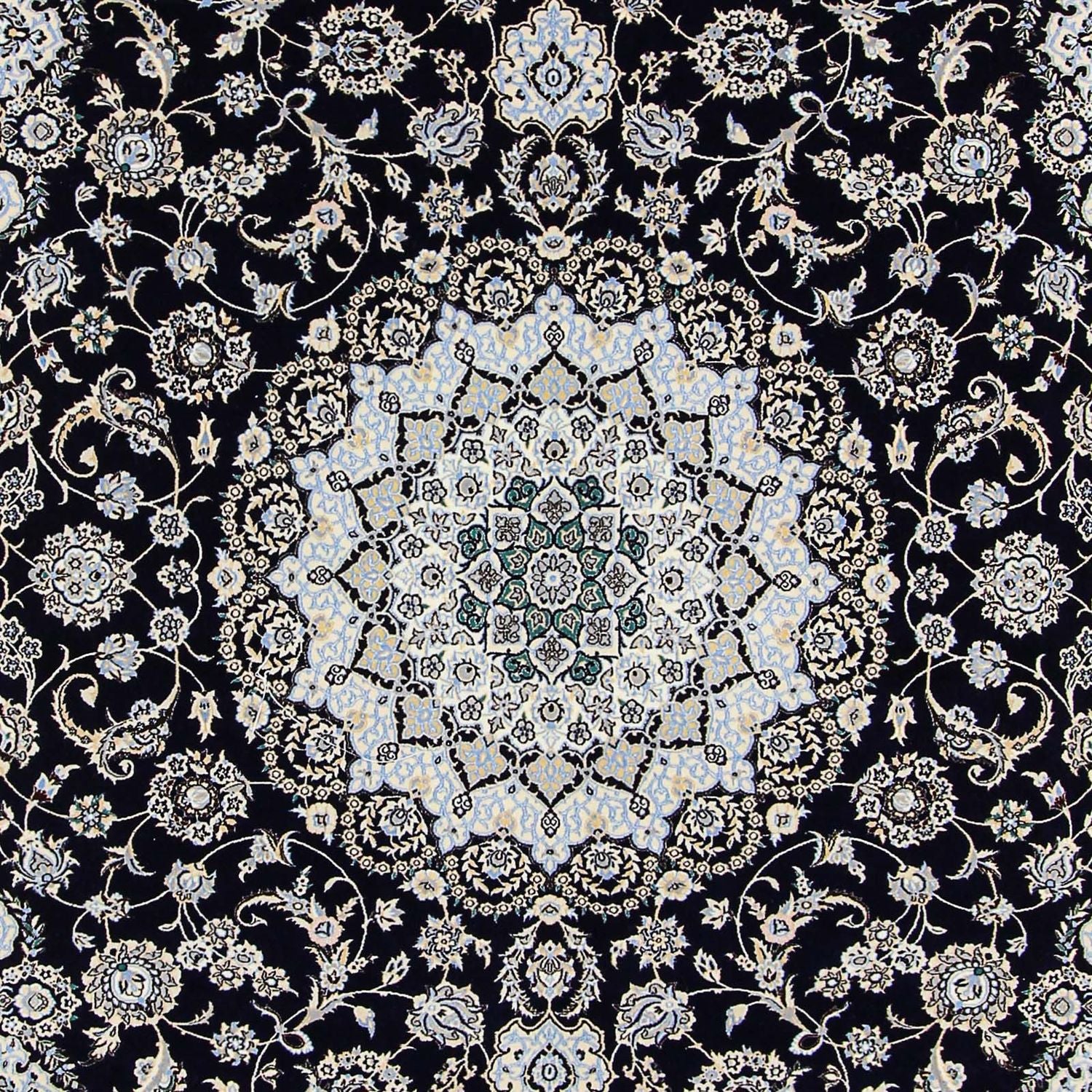 Tapis persan - Nain - Premium - 358 x 254 cm - bleu foncé