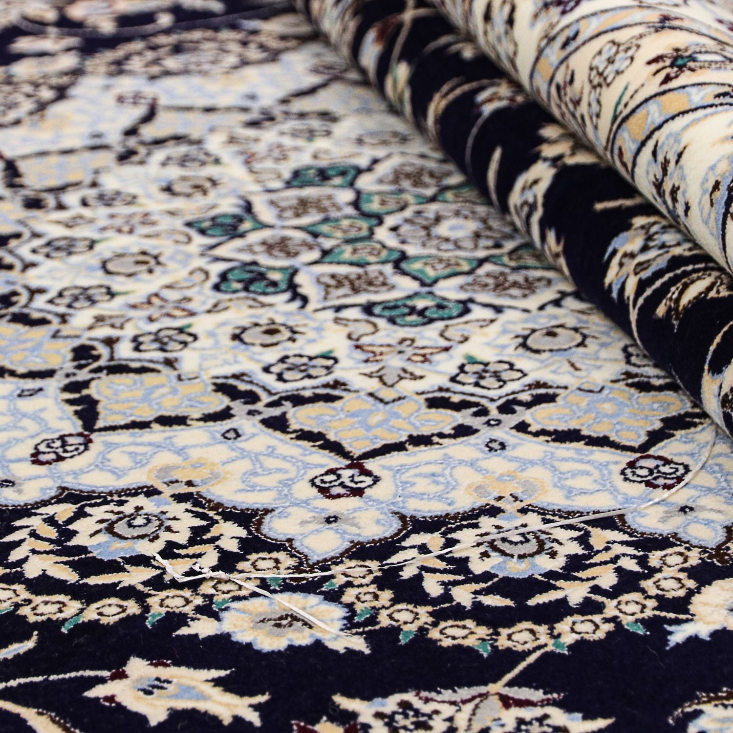 Tapis persan - Nain - Premium - 358 x 254 cm - bleu foncé