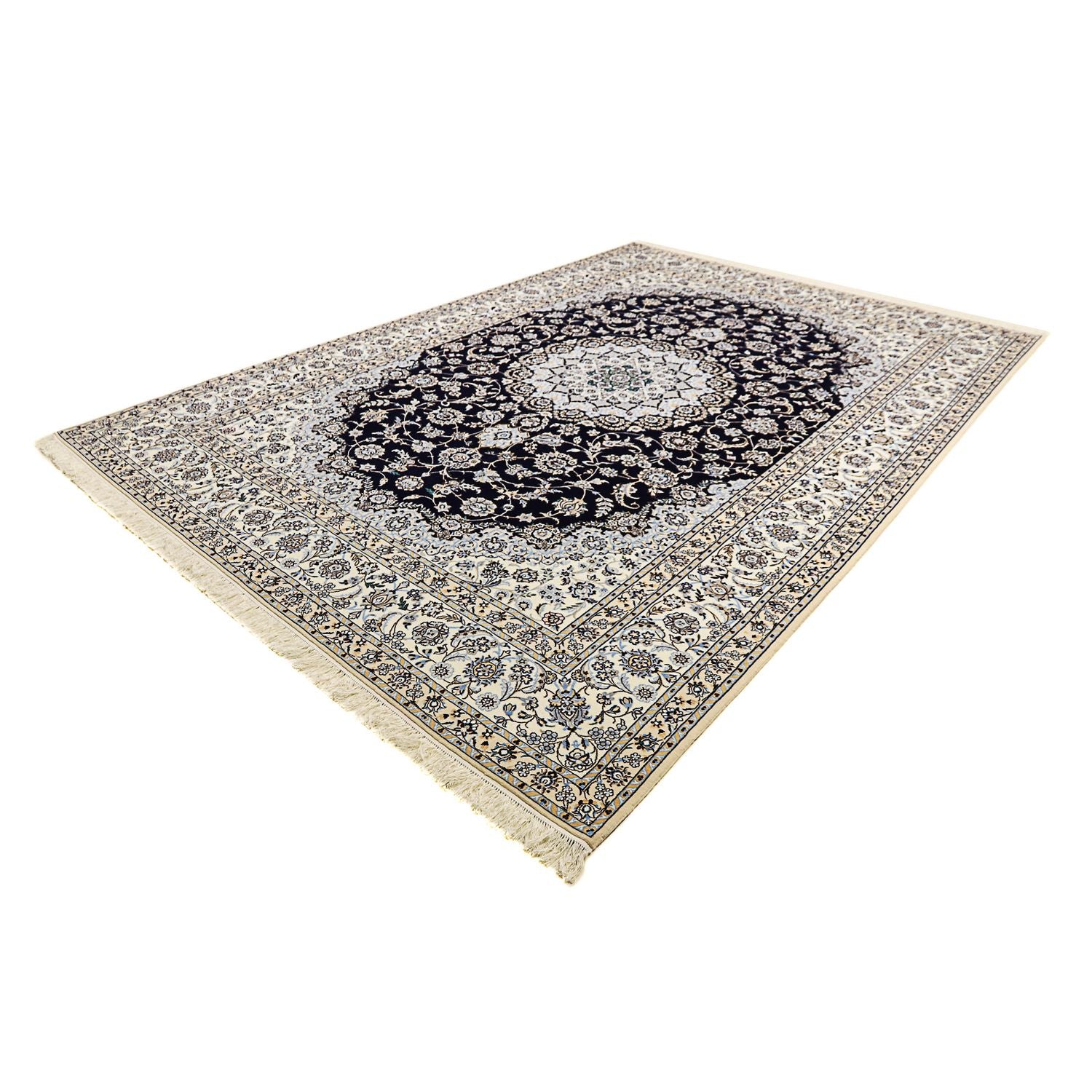 Tapis persan - Nain - Premium - 358 x 254 cm - bleu foncé