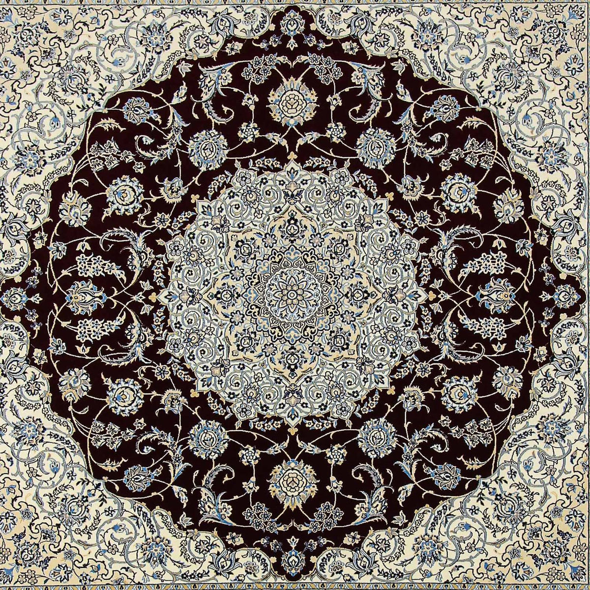 Tapis persan - Nain - Premium carré  - 260 x 252 cm - bleu foncé
